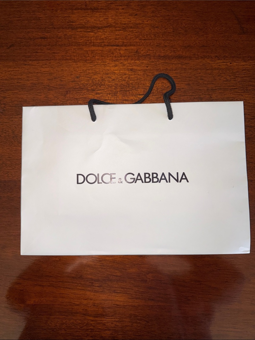 Dolce & Gabbana White Bag with Black Logo and Handles